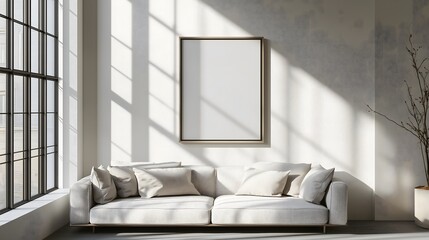 minimalist white tone living room design