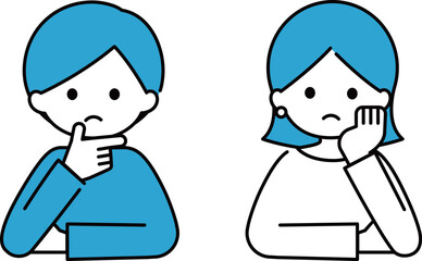 困っている若い男女