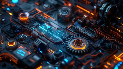 Fototapeta premium Digital Abstract IT Futuristic Modern network,pattern ,circuit,global etc. Technology Bacground AI