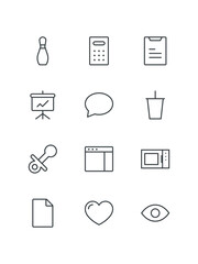 Nipple, Protein, Shorts, Soda, set of icons for web design, vector illustration