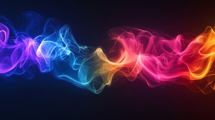 Obraz premium Abstract flowing waves of light in blue, pink, and orange.