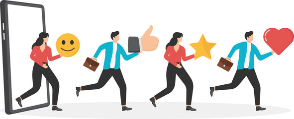 Social media attracts business people to jump out of mobile phones

