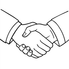 Handshake vector line art style