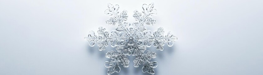A detailed snowflake design showcasing intricate patterns against a soft, light background, perfect for winter themes.