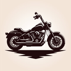 Classic Motorcycle Vector Illustration, Vintage Old Motorcycle, 