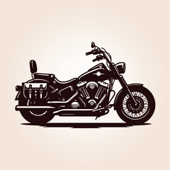 Obraz premium Classic Motorcycle Vector Illustration, Vintage Old Motorcycle, 
