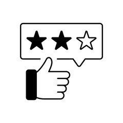Thumb up with two stars icon