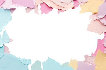 Obraz premium PNG Pastel colors border paper with ripped backgrounds white background splattered.