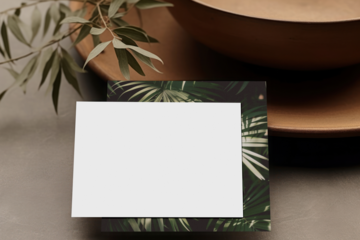 PNG Invitation card mockup, transparent design