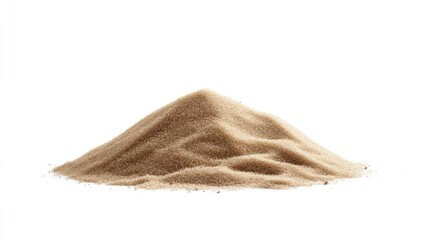 A small pile of desert sand with natural textures, isolated on white, ideal for environmental or natural-themed visuals.