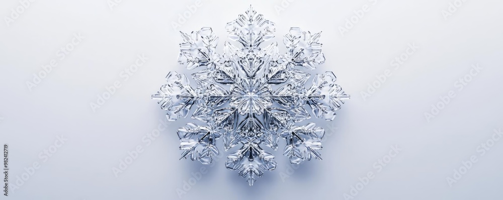 Poster A beautiful snowflake with intricate details and a delicate structure, showcasing the uniqueness of winter's natural beauty.