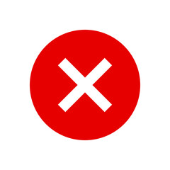 Red cross sign in circle