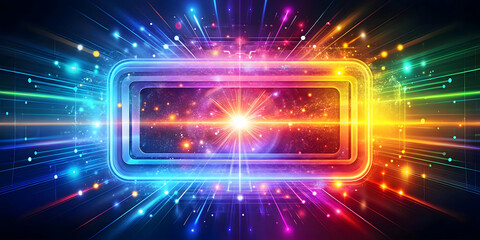 Fototapeta premium Vibrant Glowing Abstract Digital Art Depicting Payment Gateway for Fintech Advertising & Online Payment Platforms