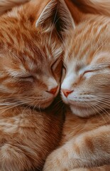 Serene Slumber: A Portrait of Feline Friendship and Tranquility.