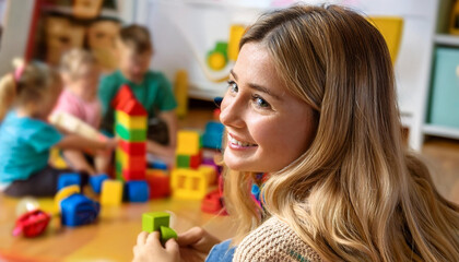 Kinderg&auml;rtnerin im Kindergarten