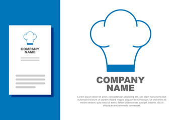 Blue Chef hat icon isolated on white background. Cooking symbol. Cooks hat. Logo design template element. Vector