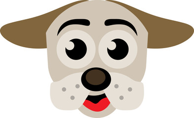 Cute Dog Head Cartoon, Puppy Dog Head Illustration