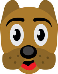 Cute Dog Head Cartoon, Puppy Dog Head Illustration