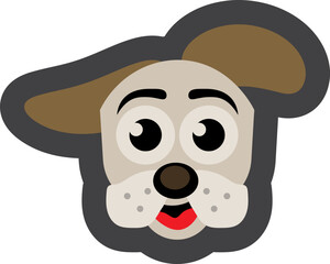 Cute Dog Head Cartoon, Puppy Dog Head Illustration