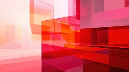 Abstract Colorful Geometric Background in Red and Pink Hues