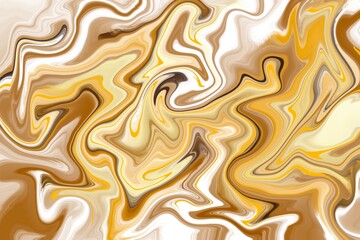 Yellow and white marble texture background. Marbling artwork. Agate ripple pattern. Gold powder.