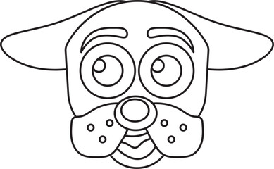 Cute Dog Head Cartoon, Puppy Dog Head Outline