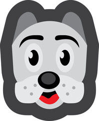 Cute Dog Head Cartoon, Puppy Dog Head Illustration