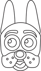 Cute Dog Head Cartoon, Puppy Dog Head Outline