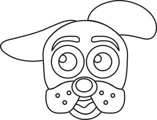 Cute Dog Head Cartoon, Puppy Dog Head Outline