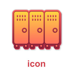 Gold Locker or changing room for hockey, football, basketball team or workers icon isolated on white background. Vector