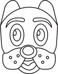Cute Dog Head Cartoon, Puppy Dog Head Outline