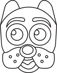Cute Dog Head Cartoon, Puppy Dog Head Outline