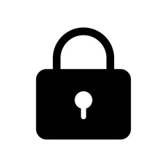 Black padlock with key hole icon