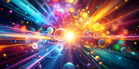 Naklejka premium Vibrant Glowing Abstract Digital Art for Marketing Campaigns - Energize Your Online Advertising with Dynamic Colorful Design