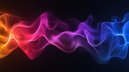 Obraz premium Abstract flowing waves of light in blue, pink, and orange.