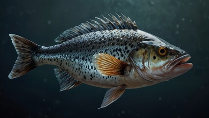 Fototapeta premium Big fish in a minimalist style against a dark background