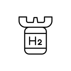 Hydrogen bomb outline icons, minimalist vector illustration ,simple transparent graphic element .Isolated on white background