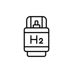 Hydrogen gas outline icons, minimalist vector illustration ,simple transparent graphic element .Isolated on white background