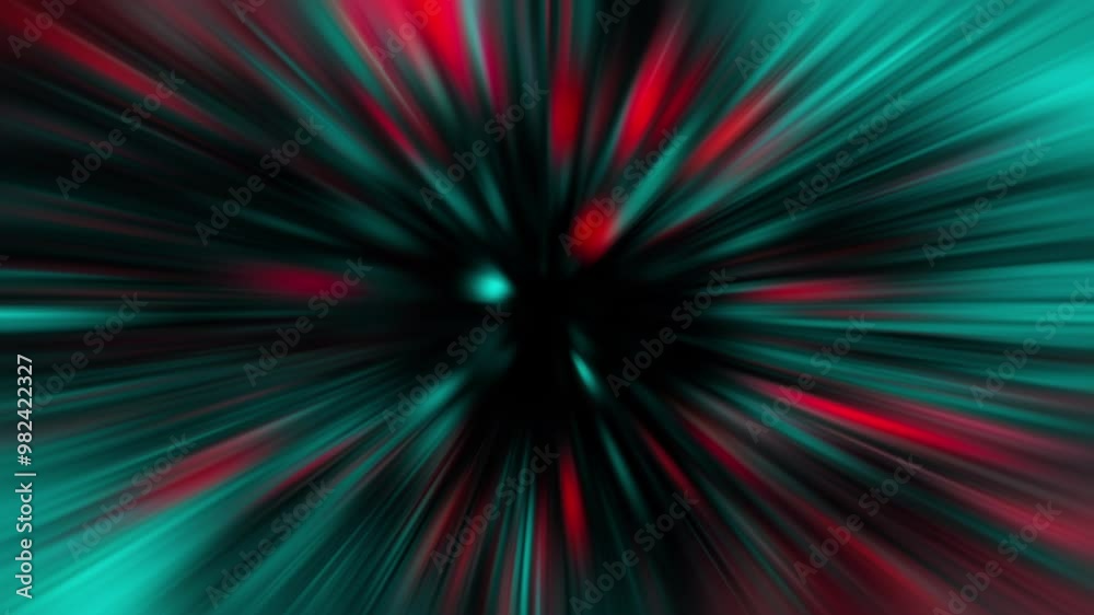 Wall mural abstract creative vj loop blue center red radial shine flare light speed light animation for technol