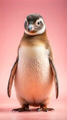 Fototapeta premium penguins on the pink 