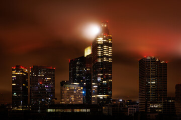 Naklejka premium Skyscrapers in the business center of a big city.