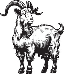 silhouette of clean vector of goat isolated