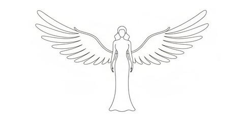 Naklejka premium * A diminutive figure, the angel stands on one leg, wings arcing outward in a slow, sweeping motion,