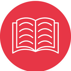 Book line circle icon