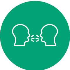 Conflict line circle icon