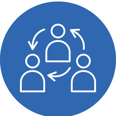 Collaboration line circle icon