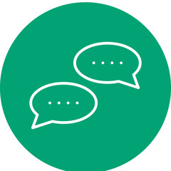 Bubble chat line circle icon