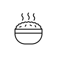 Oatmeal outline icons, minimalist vector illustration ,simple transparent graphic element .Isolated on white background