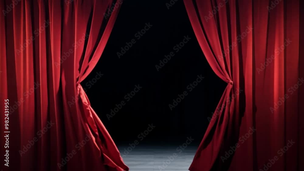 Poster the rich textures of the red velvet curtain create an elegant and dramatic backdrop in a theater set