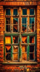 old window in the old building